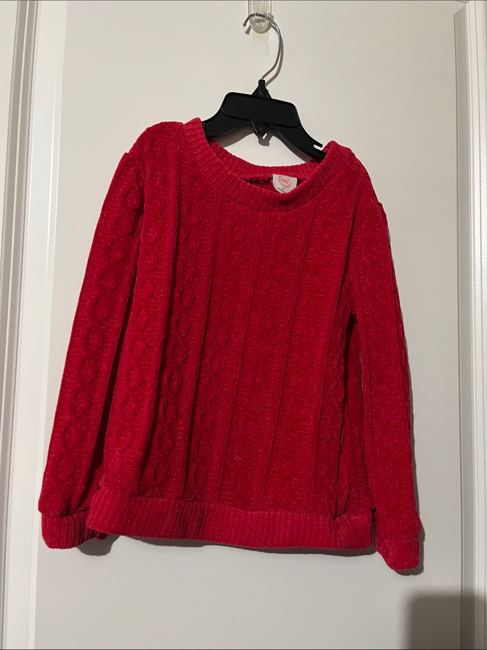 wonder nation Red Cable-Knit Crewneck Sweater
